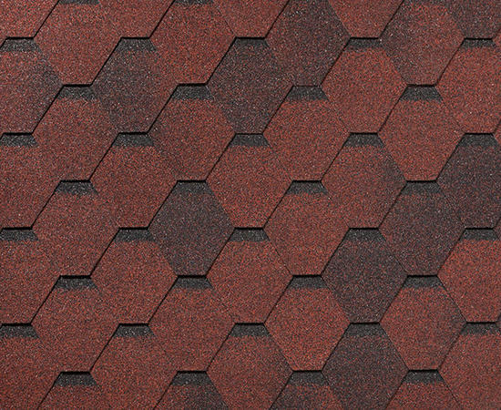 Битумная черепица Roofshield Фемили Эко Лайт Стандарт Красный с оттенением